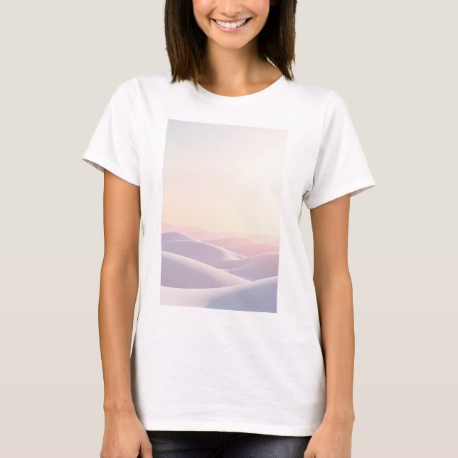Camiseta Fondo de luz tranquila con dunas de arena (Anverso)