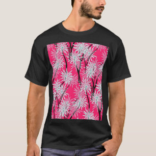Camiseta Fondo de pantalla floral retro asiático.