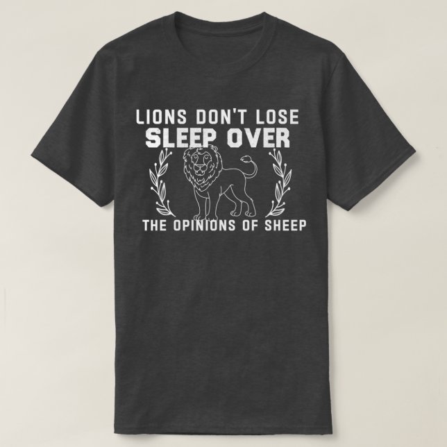 Camiseta fondo de pantalla motivacional cita leones donx27t (Diseño del anverso)