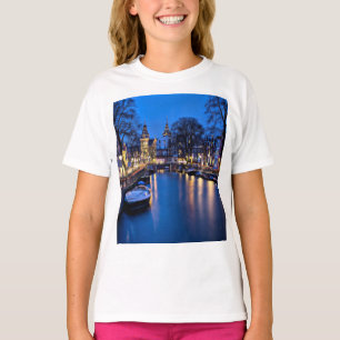 Camiseta Fondo de pantalla nocturno de Ámsterdam-67657