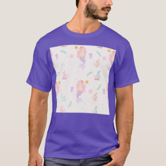 Camiseta Fondo de patrón transparente de sirena cutánea