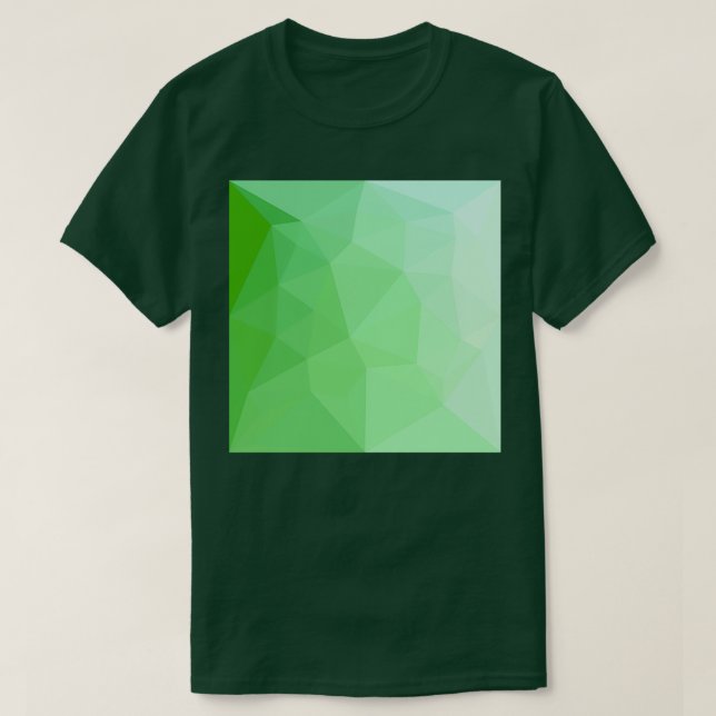 Camiseta Fondo de polígono bajo en el resumen verde del mar (Diseño del anverso)