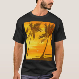 Camiseta Fondo de verano de palmeras tropicales