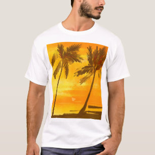 Camiseta Fondo de verano de palmeras tropicales