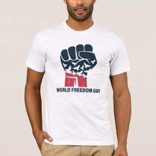 Camiseta Fondo del Día de la Libertad Mundial con Símbolo d