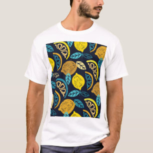 Camiseta Fondo del patrón de doodle de limón de cítricos