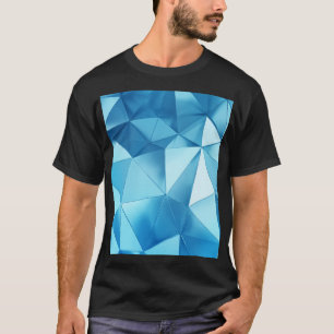 Camiseta Fondo geométrico tridimensional, azul metalizado
