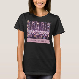 Camiseta Fondo mágico rosa nombre Personalizado