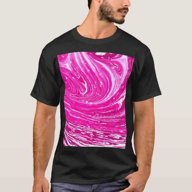 Camiseta Fondo mixto de pintura rosada. (Anverso)