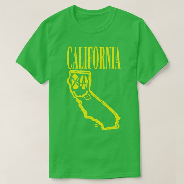 Camiseta Fondo negro de la cara sonriente de California (Diseño del anverso)