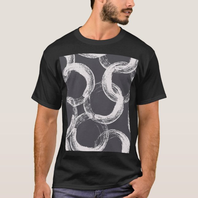 Camiseta Fondo negro sin foco geométrico de círculo (Anverso)