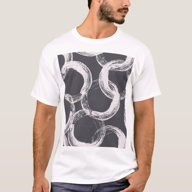 Camiseta Fondo negro sin foco geométrico de círculo (Anverso)