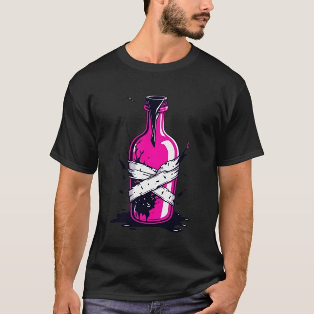 Camiseta fondo rosa tóxico (Anverso)