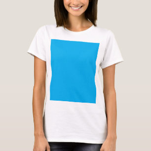 Camiseta Fondo sólido de azul cian   Estilo minimalista de 