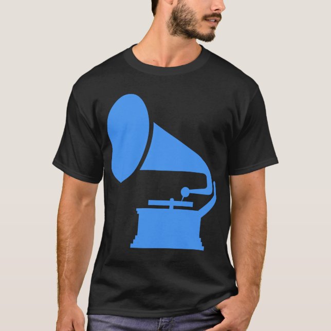 Camiseta Fonógrafo - Azul bebé (Anverso)