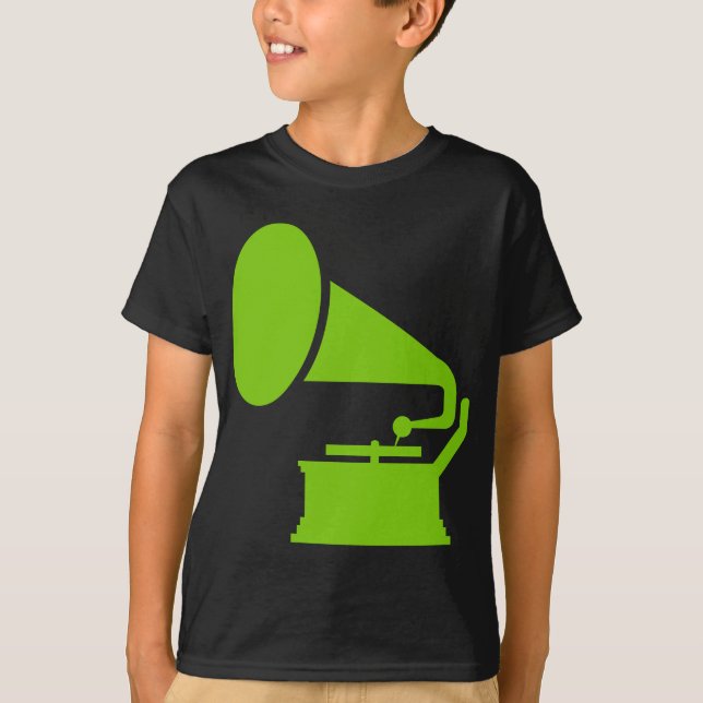 Camiseta Fonógrafo - Verde Marciano (Anverso)