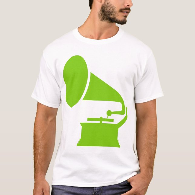 Camiseta Fonógrafo - Verde Marciano (Anverso)