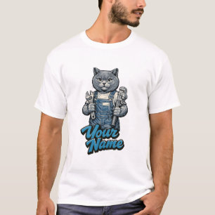 Camiseta Fontanero Gato Scottish Fold Lindo Personalizado