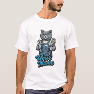 Camiseta Fontanero Gato Scottish Fold Lindo Personalizado