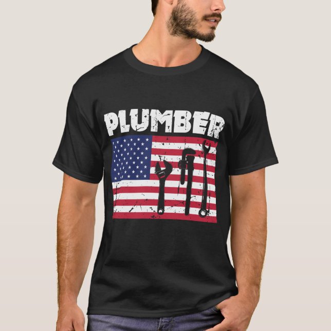 Camiseta Fontanero patriótico 4to de los regalos del (Anverso)