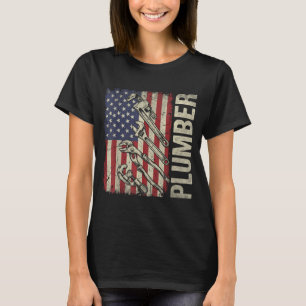 Camiseta Fontanero Patriótico Bandera de EE. UU. Fontanería
