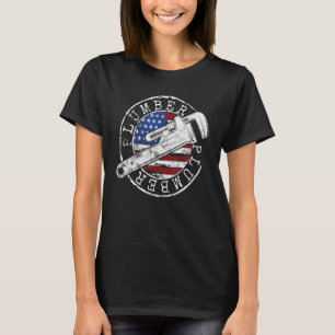 Camiseta Fontanero Sello Patriótico Fontanería Bandera Amer
