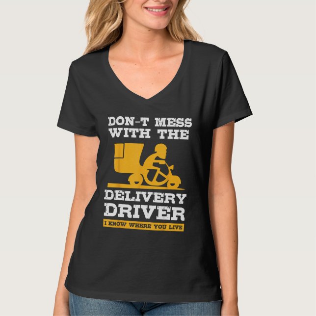Camiseta food delivery driver costume for courier service w (Anverso)