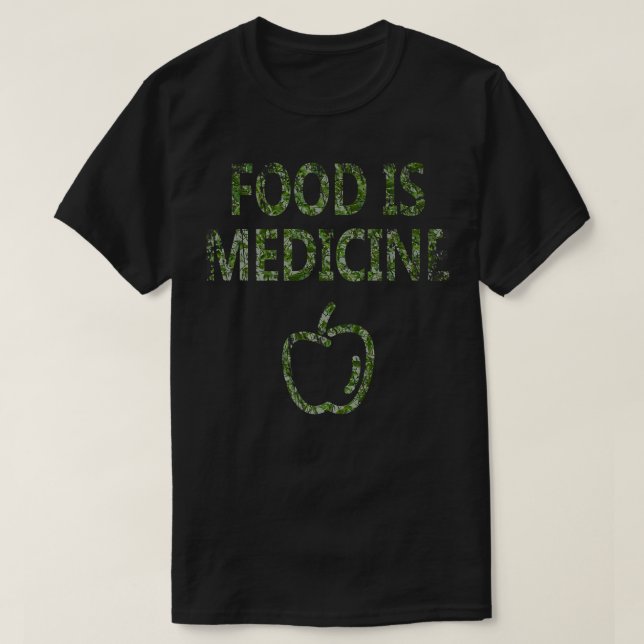 Camiseta Food is Medicine, Nutrition Foodie Apple Fitness  (Diseño del anverso)