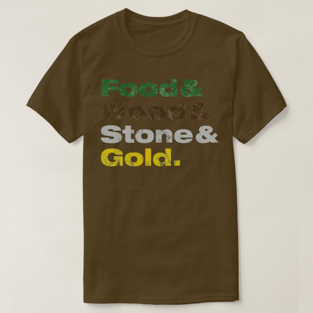 Camiseta Food Wood Stone Gold (Diseño del anverso)