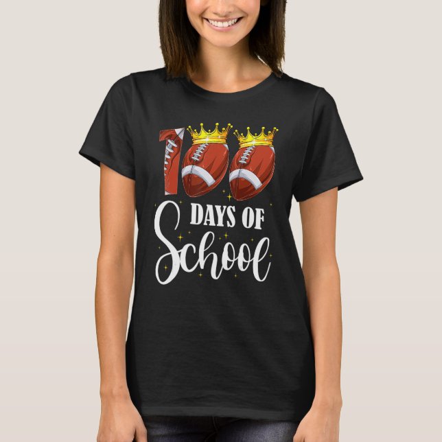 Camiseta Football 100 Days of School Happy 100th Day Teache (Anverso)