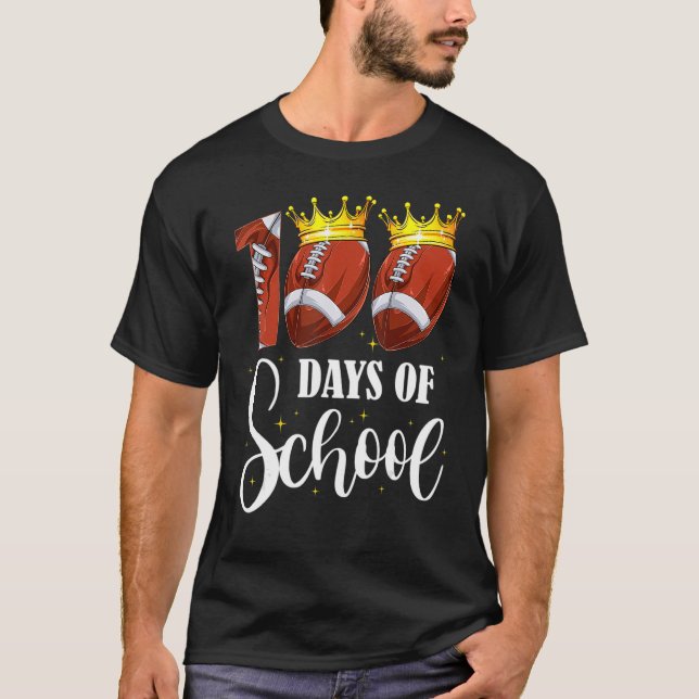 Camiseta Football 100 Days of School Happy 100th Day Teache (Anverso)