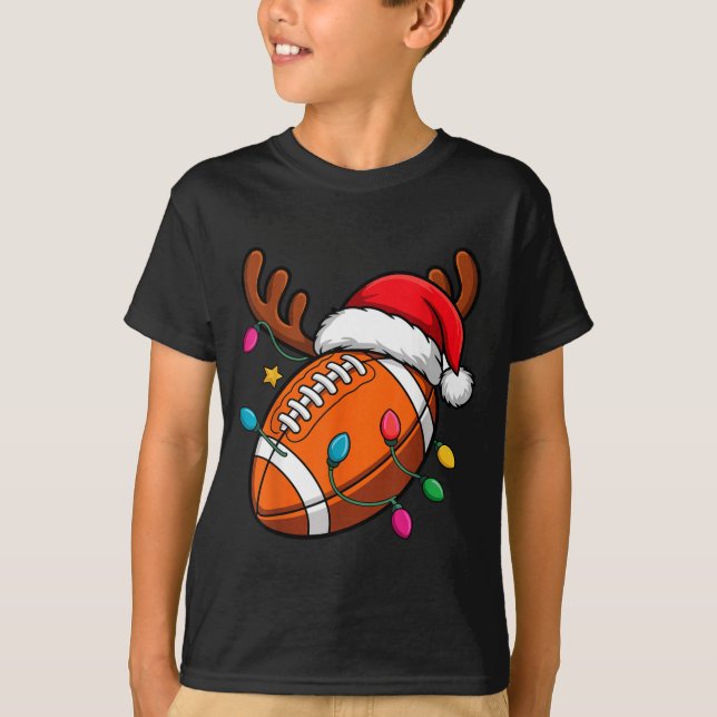 Camiseta Football American Reindeer Horns Christmas Xmas Ba (Anverso)