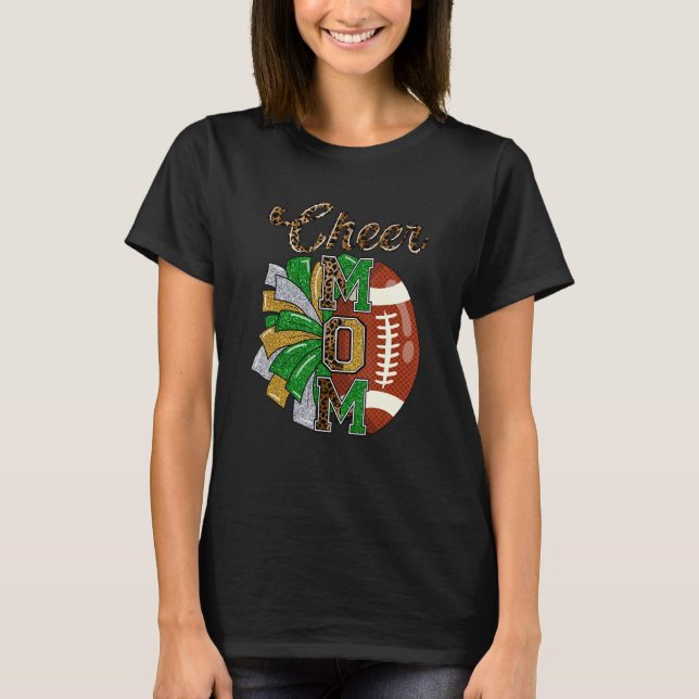 Camiseta Football And Cheer Mom Game Day Vibes Cheerleading (Anverso)