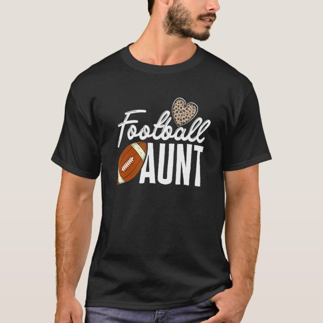 Camiseta Football Aunt Football Player Leopard Pattern Foot (Anverso)