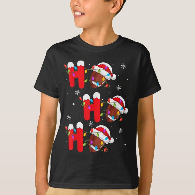Camiseta Football Christmas Ho Ho Ho Santa Srts Player Funn (Anverso)