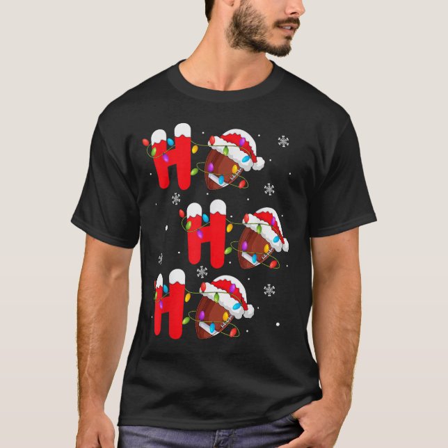 Camiseta Football Christmas Ho Ho Ho Santa Srts Player Funn (Anverso)