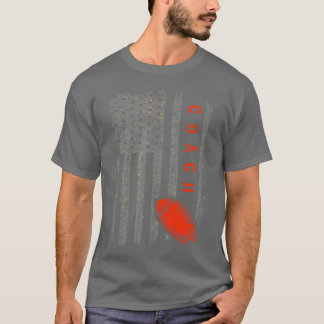 Camiseta Football Coach American Flag Footballrainer Coachi