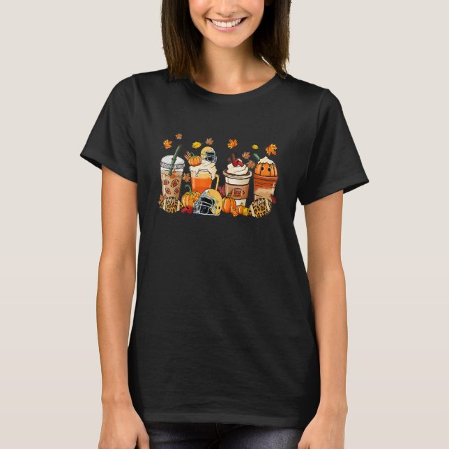 Camiseta Football Coffee Drink Pumpkin Spice Latte Autumn F (Anverso)