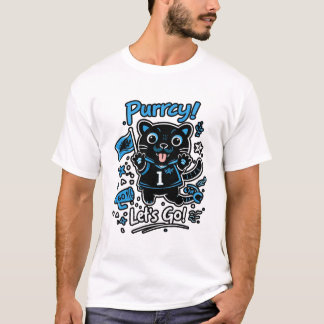 Camiseta Football Fan Cat Illustration – Cute Mascot Style 