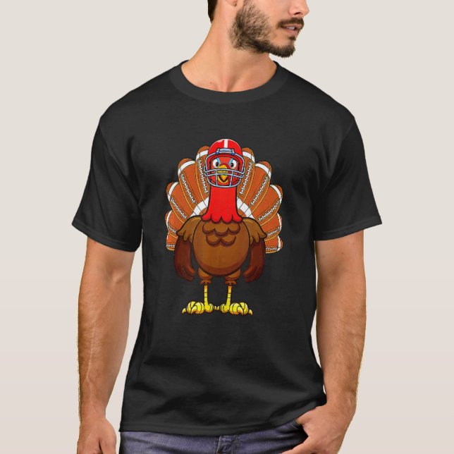 Camiseta Football Gobble Player Turkey Thankful Thanksgivin (Anverso)