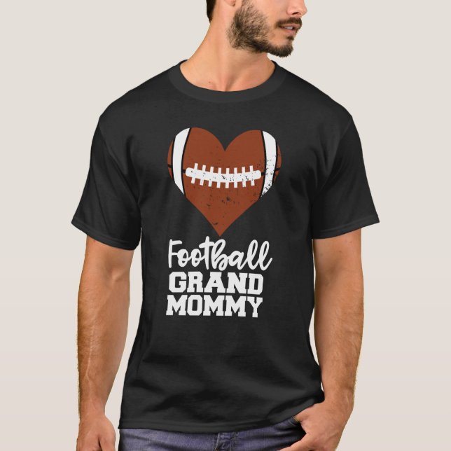 Camiseta Football Grandmommy Football Heart Grand Mommy (Anverso)