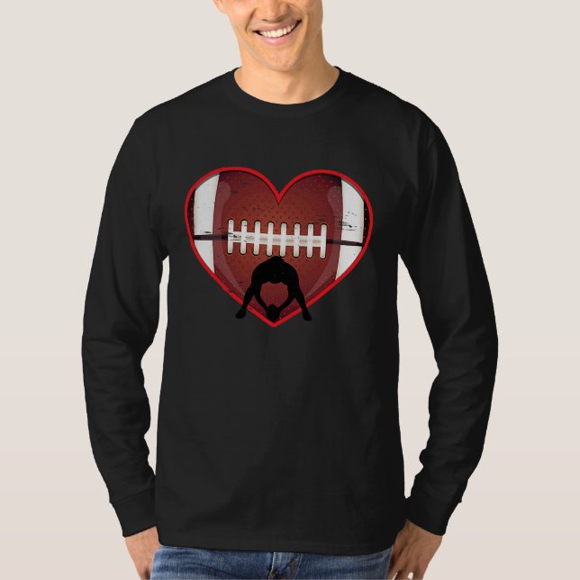 Camiseta Football Heart Valentine's Day Football  Mens Wome (Anverso)