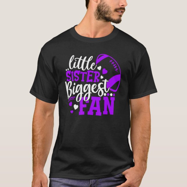 Camiseta Football Little Sister Biggest Fan  Football Siste (Anverso)