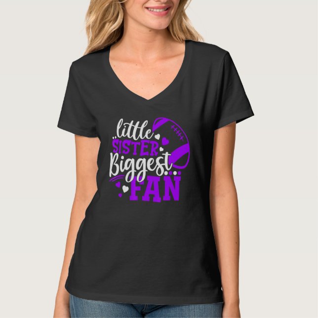 Camiseta Football Little Sister Biggest Fan  Football Siste (Anverso)