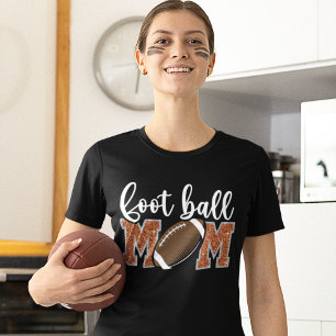 Camiseta Football Mom cute bright Orange text