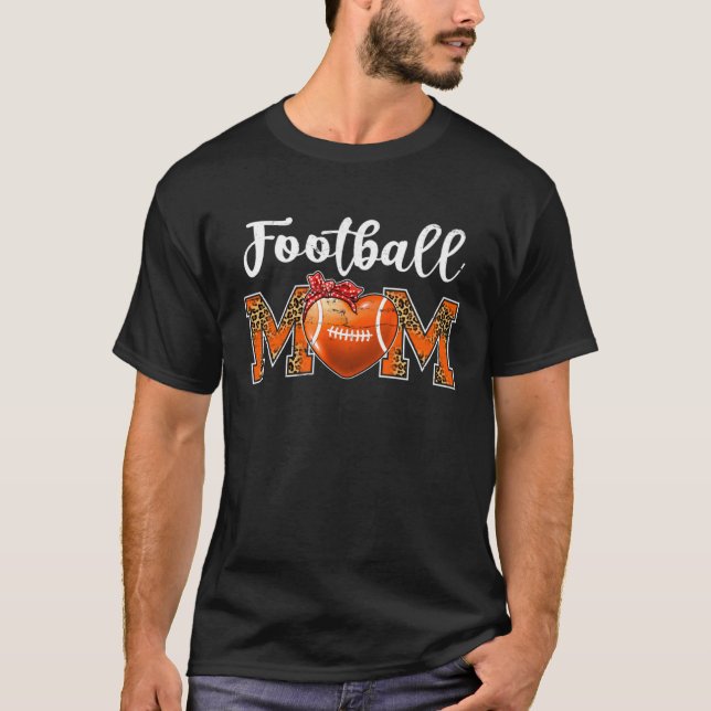 Camiseta Football Mom Leopard Game Day Mom Life Mother s Da (Anverso)