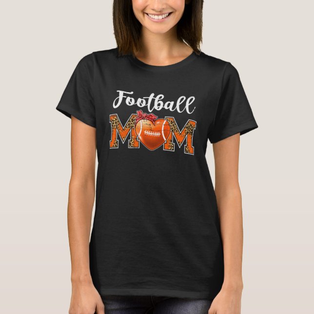 Camiseta Football Mom Leopard Game Day Mom Life Mother s Da (Anverso)