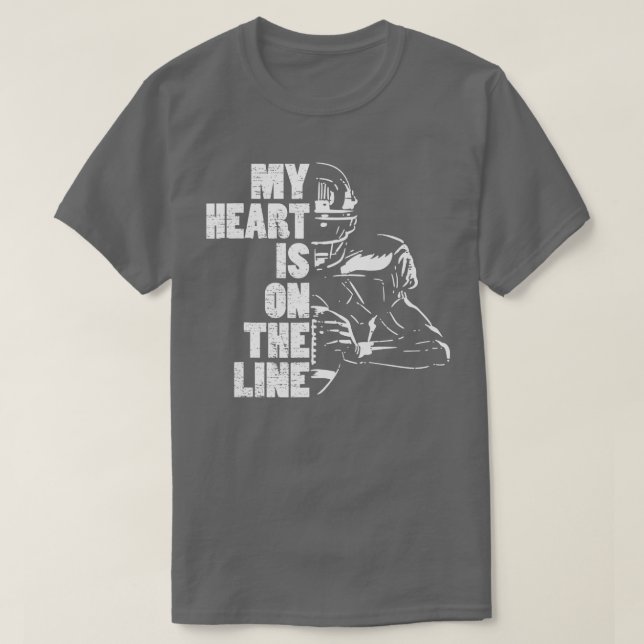 Camiseta Football My Heart Is On The Line Offensive Lineman (Diseño del anverso)