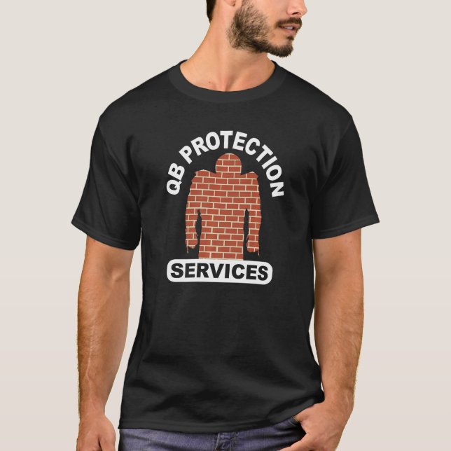 Camiseta football qb protection services offensive lineman (Anverso)