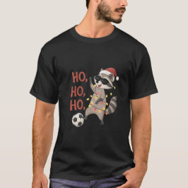 Camiseta Football Raccoon with Christmas Lights